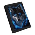 thumbnail image 2 of CHAQLIN Blue Wolf Galaxy Lightweight Trifold Card Wallet, Polyester Trifold Handbag Slim Children's Clutch Money Bag for Outdoor School, 2 of 7