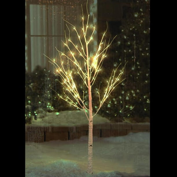 6' PreLit White Christmas Twig Tree Outdoor Yard Art Decoration Warm