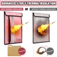 thumbnail image 3 of Fireproof Document Bag (15 x 11 inch) with 2 Pockets & Waterproof Zipper, Fireproof Money Bag, Fire Safe Bag with Reflective Strip, Fireproof Envelope for Cash, Legal Documents Safe (Silver), 3 of 5