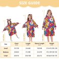 thumbnail image 4 of FORMRS Wearable Blanket Hoodie with Sleeves for Kids Cozy Flannel Sweatshirt, Red Whimsical Floral, 4 of 7
