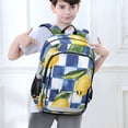 thumbnail image 6 of FORMRS Unisex School Backpack 17" Student Travel Bag with Laptop Compartment, Lemon Checkered, 6 of 7