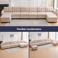 thumbnail image 3 of ZAFLY U/L Shaped Couch Set with Storage Ottoman, Modular Sectional Sofa for Living Room, Beige, 3 of 5