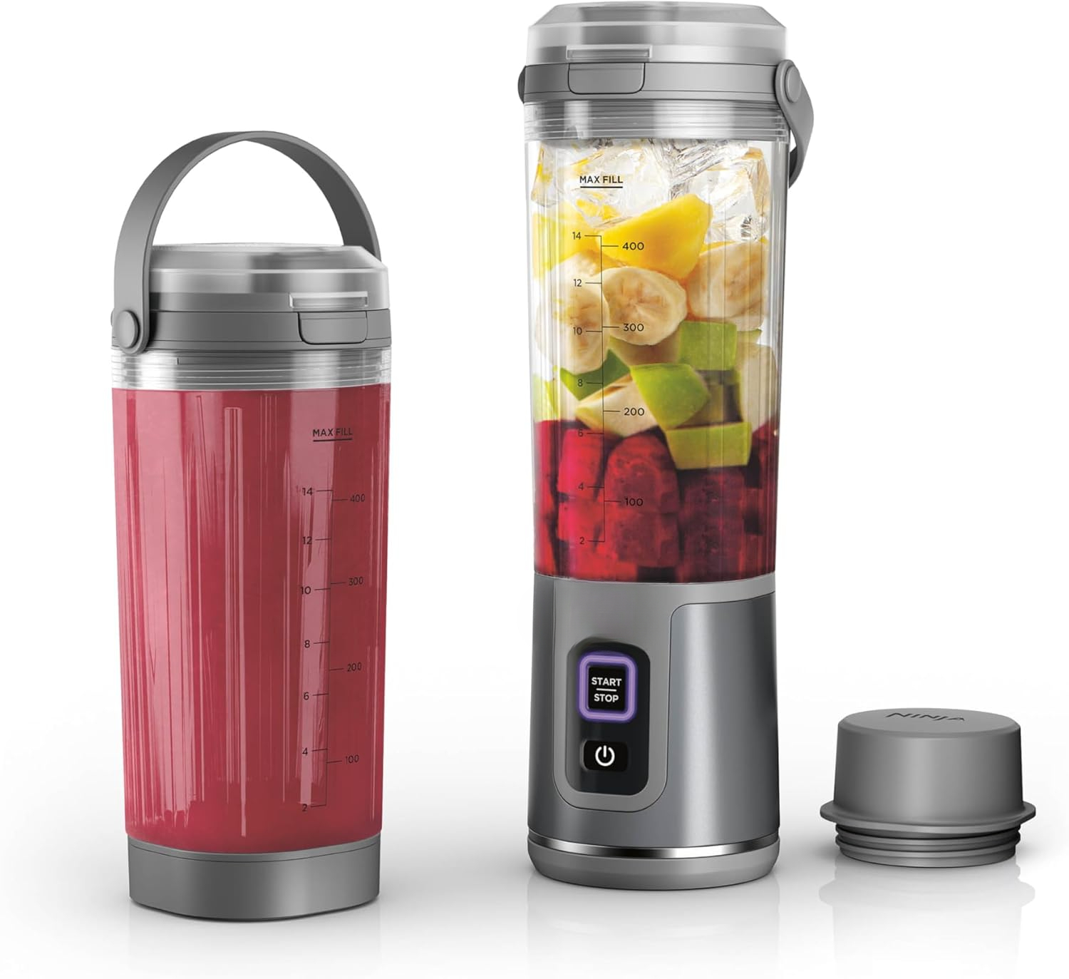 Blast 18Oz Portable Blender, Cordless Personal Blender for Shakes & Smoothies, Leakproof Lid & Sip Spout, USB-C Rechargeable, Dishwasher Safe, BPA-Free, Grey