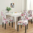 thumbnail image 2 of Artistic Wildflower Peony Watercolor Rustic Dining Chair Covers 4 Pack Washable Polyester Stretch Slipcovers Removable Seat Protector for Summer Home, 2 of 6