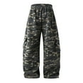 thumbnail image 3 of CONROSES Mens Baggy Cargo Pants Camouflage Pants for Men Casual Wide Leg Elastic Waist Drawstring Streetwear Sports Joggers With Pockets, 3 of 5