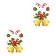 thumbnail image 3 of Justharion Christmas Static Sticker Fridge Window PVC Decal Home Office Shop Self -adhesive Decoration, Long Hat Santa Clause bells 2Set, 3 of 6