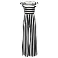thumbnail image 6 of IROINNID Sleeveless Jumpsuit For Women Full-Length Diamond Striped Jumpsuit Casual Wide Leg Pants Jumpsuit, 6 of 7