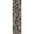 thumbnail image 6 of WIPONKEN 2x8 Floral Area Rugs Machine Washable Non-Slip Botanical Scalloped Rug for Living Room Bedroom, Modern Farmhouse Floor Mat with Vintage Flowers Pattern, Home Decor Indoor Low Pile Black, 6 of 8