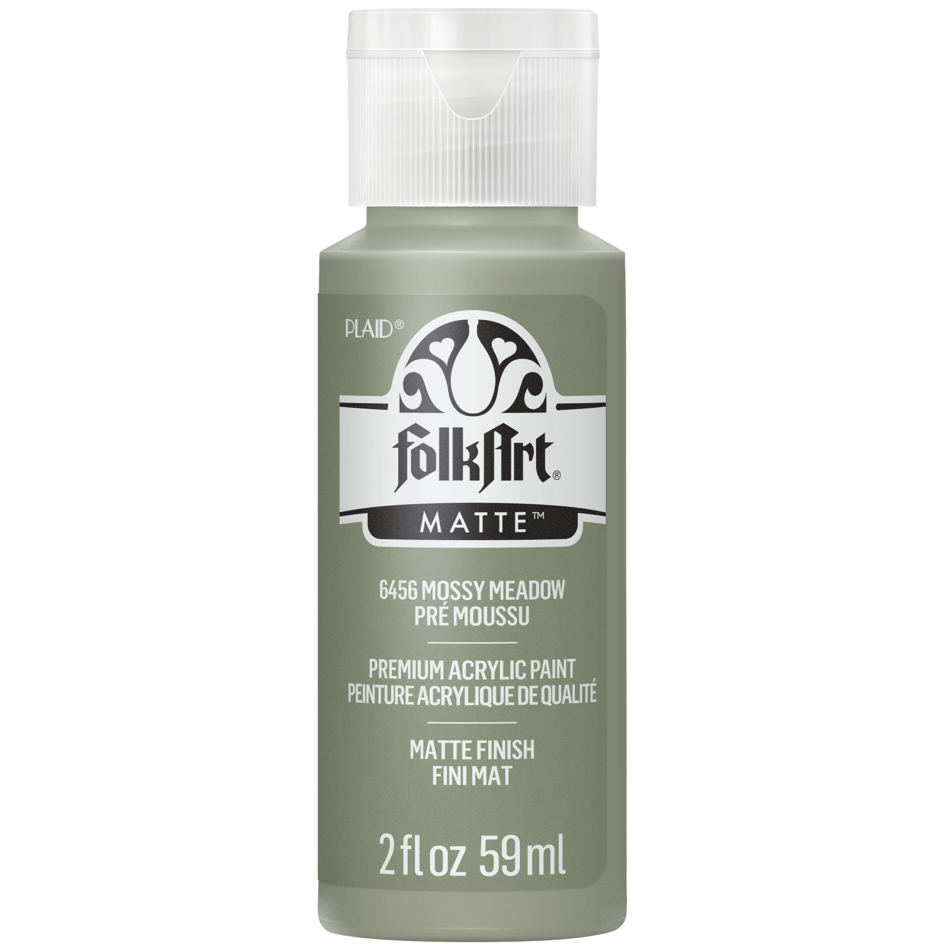 (2 pack) FolkArt Acrylic Craft Paint, Matte Finish, Mossy Meadow, 2 fl oz