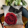 thumbnail image 6 of Kedshhgu Red Rose Throw Pillow Covers, Valentine's Day Pillow Cover for Couch Sofa, Flowers Decorative Square Pillow Cases, 17.72" × 17.72", 6 of 6