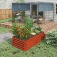 thumbnail image 2 of Outsunny Raised Garden Bed Metal Planter Box with Reinforced Rods, Rustic Brown, 2 of 10
