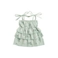 thumbnail image 1 of xiaxaixu Baby Slip Dress, Floral Lacing Spaghetti Strap Layered Braces Skirt, 1 of 7