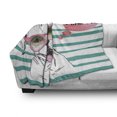 thumbnail image 3 of Pitbull Soft Flannel Fleece Blanket, Portrait of English Pitbull Wearing Sunglassess with Hello Summer Words on Stripes, Cozy Plush for Indoor and Outdoor Use, 60" x 80", Multicolor, by Ambesonne, 3 of 6