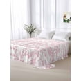 thumbnail image 6 of Pink Flower Flat Sheets Only Twin XL Size, Soft Breathable Bed Top Sheets for Mattress, Vintage Farmhouse Boho Leaf Spring Solid Luxury Bedding Flat Sheets for Home Hotel Bedroom Bed Protection, 6 of 9