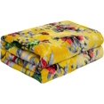 thumbnail image 7 of DaDa Bedding Vibrant Tropical Hummingbird Throw Blanket - Sunny Yellow Fleece Bright Super Soft Faux Mink for Sofa or Couch - Cozy & Lightweight - Sunshine Yellow Hummingbirds, 7 of 7