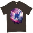 thumbnail image 1 of Tee Hunt Cat Riding a Llama in Space T-shirt Weird Galaxy Moon Creative Men's Tee, Brown, XX-Large, 1 of 5