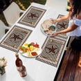 thumbnail image 7 of Country Country Star Placemats Set of 4,Wipeable Washable Table Mats for Dining Tables,Retro Black Plaid Retro Linen Place Mats for Kitchen Event Party Tabletop Decor, 7 of 7