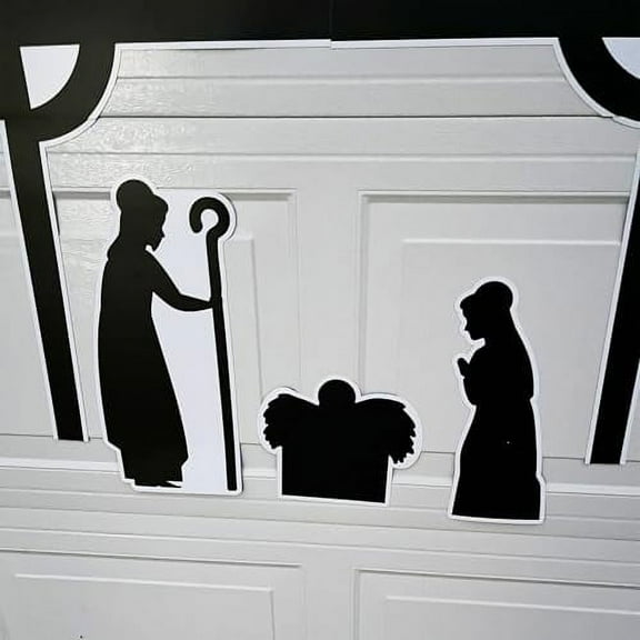 VictoryStore Jumbo Nativity Magnet Set, Nativity Manger Scene Christmas Garage Door Magnets Decoration, Black