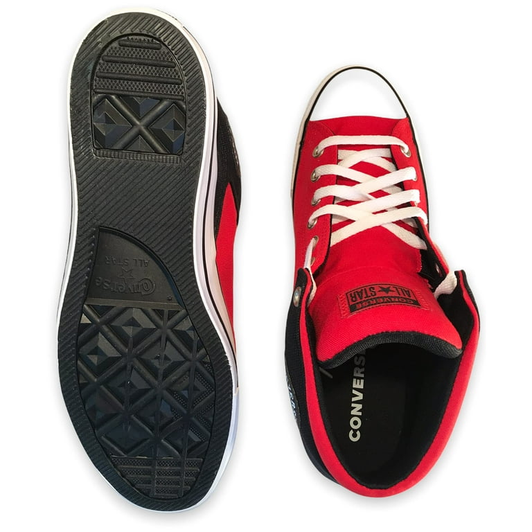 Converse Leather High Top Sneaker 11.5 Black, Red & White Converse Leather High Top Sneaker 11.5 Black, Red & White
