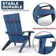 thumbnail image 4 of WINSOON All Weather HIPS Adirondack Chair with Cup Holder, Outdoor Patio Chair, Navy Blue Finish, 4 of 7