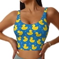 thumbnail image 1 of Fotbe Rubber Duck Sujetador Deportivo Largo sin Aros para Mujer con Almohadillas y Soporte Medio, Transpirable y Absorbente, Camiseta Tipo Chaleco o Tank Top-XX-Large, 1 of 8