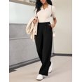 thumbnail image 6 of Womens Dress Pants Wide Leg Pull On Stretchy Work Pants Women High Waisted Business Casual Trousers with Pockets, 6 of 6