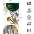 thumbnail image 3 of Stall Abstract Leaves Shower Curtain Set 36Wx71H Inches Half Small Emerald Green Modern Tropical Mid Century Simple Minimalist Chic Boho Polyester Bathroom Curtain with 7 Hooks, 3 of 6