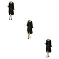 thumbnail image 4 of stanreset 1/2/3 Sequin Dress Two-Piece Cardigan Lace Attractive Set Beach Prom Washable Elasticity Softness Multicolored Solid Color Black/M 3PCS, 4 of 6