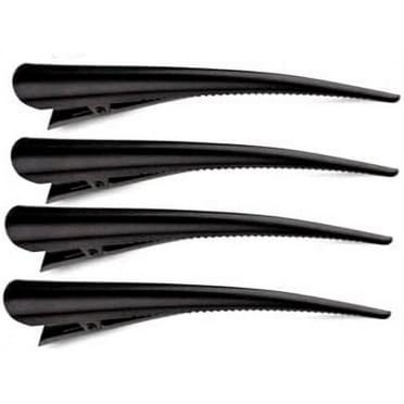 ® Plain Hair Clip Duckbill Clamp Large For Styling and Sectioning (Black - 4 PCS)