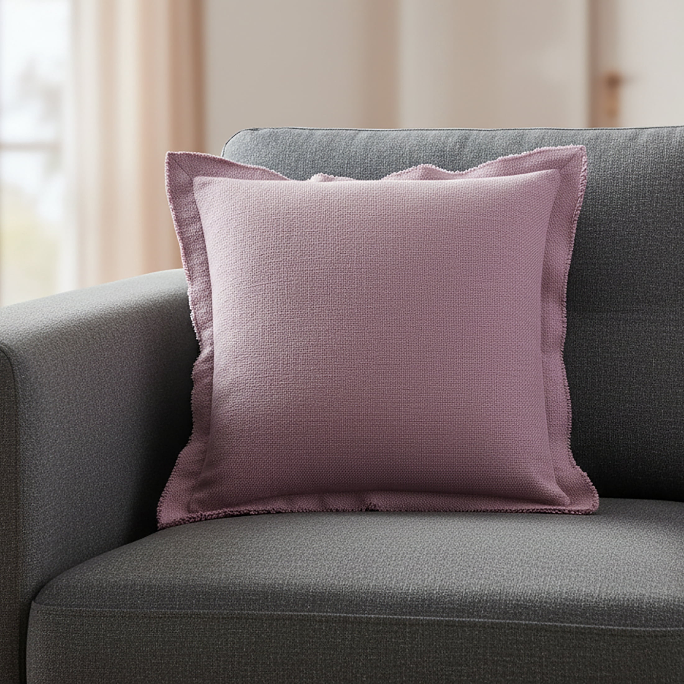 Better Homes & Gardens 24" x 24" Blake Bi-Flange Throw Pillow Cover, Violet Gem