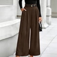 thumbnail image 2 of Edvintorg Work Pants Women High Waisted Pleated Wide Leg Dress Trousers with Pockets Women Business Pants Brown XXL, 2 of 6