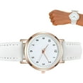 thumbnail image 6 of Women's Watches, Classic Quartz Watch with Luminous Easy Read Dial, Leather Watch Band, Vintage Small Face Round Watches for Women, Birthday Gift for Ladies (White), 6 of 7