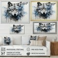 thumbnail image 4 of Designart "Blue-Grey Wolf'S Minimal Expression" Animals Wolf Floater Framed Wall Art Living Room, 4 of 5