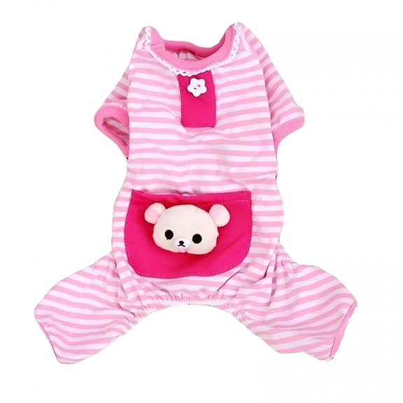 AOMRCOL Dog Pajamas Medium Size, Pink Striped Pocket Dog PJs for Small Dogs XL