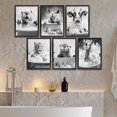 thumbnail image 2 of Funny Bathroom Wall Hieng Bathroom Decor Bathroom Accessories Prints Paintings for Home Farmhouse Bedroom Washroom Humor Black And White Animals Cow in Toilet Wall Decor, 2 of 6