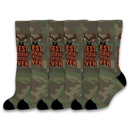 

ThisWear Brother Sister Gifts Best Buckin Brother Ever Brothers Socks Brother Clothes 6-Pairs Crew Socks