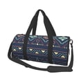 thumbnail image 1 of YFYANG Large Capacity Canvas Gym Bag for Men and Women, Blue Vintage Print Texture Round Portable Travel Bags for Sports Fitness, 1 of 8
