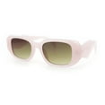 thumbnail image 4 of Womens Mod Bold Geometric Bevel Narrow Rectangle Minimal Plastic Sunglasses Pink - Brown, 4 of 6