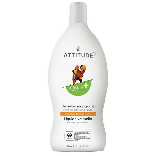 ATTITUDE nature+ technology, Liquide Vaisselle, Zeste d'Agrumes, 700 mL