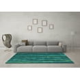 thumbnail image 3 of Ahgly Company Indoor Rectangle Abstract Turquoise Blue Contemporary Area Rugs, 4' x 6', 3 of 4