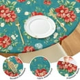 thumbnail image 4 of Round Fitted Tablecloth with Elastic Edges Fits 45"-52" Round Tables Pioneer Colorful Floral Waterproof Table Cover Washable Indoor and Outdoor for Party Kitchen Dinner Banquet Patio Picnic, 4 of 7