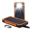 Solar c hargers 30000mAh,Portable Dual USB Solar Battery Fast c harger External b attery pack, Solar Phone c harger p ower bank with 6LED Flashlight for Smartphones t ablet Camera Orange
