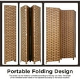 thumbnail image 3 of NiamVelo 4 Panel Wood Room Dividers Folding Privacy Screen Portable Screen Partition Wall Dividers for Home Office, Brick, 3 of 8