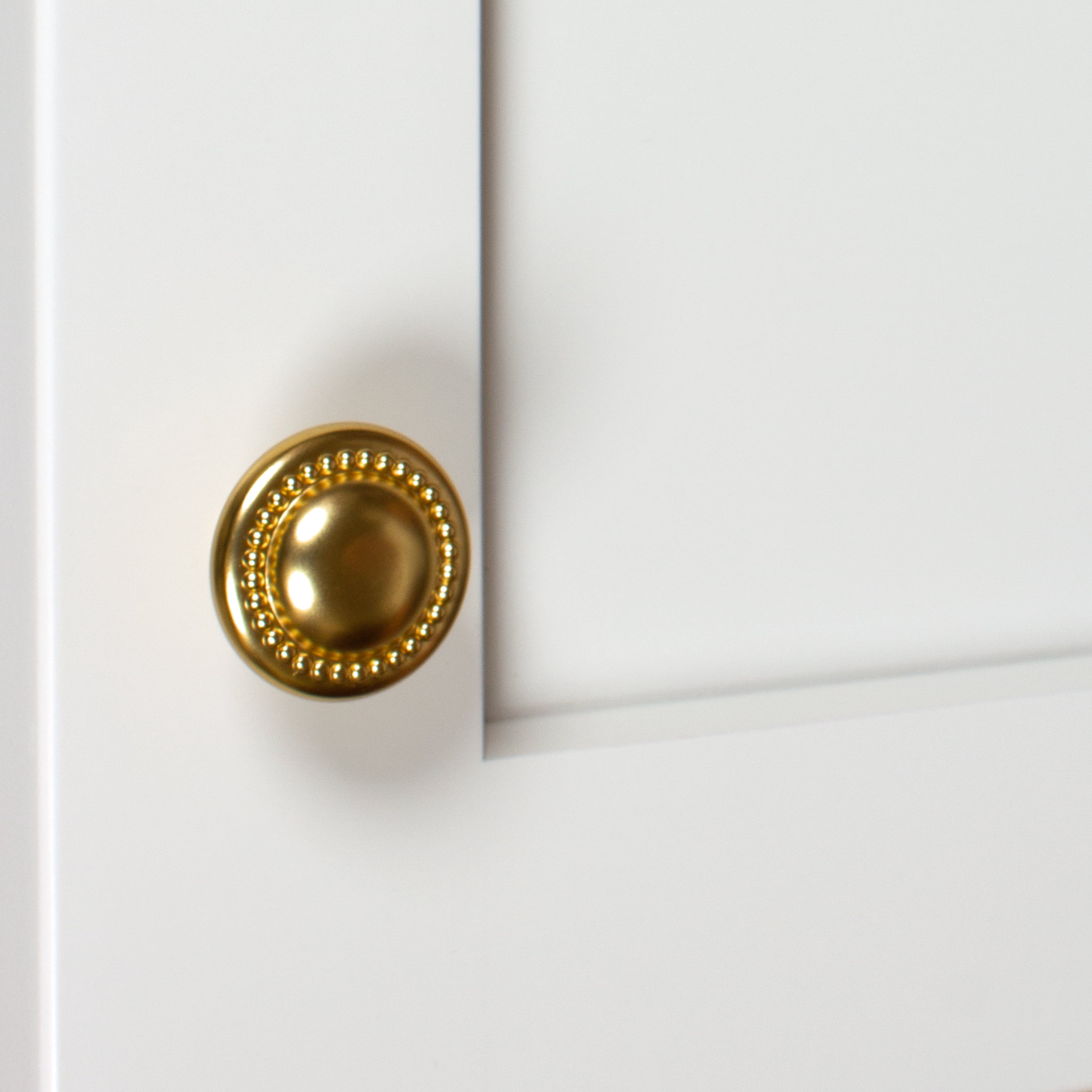 GlideRite 1.25 in. Round Beaded Cabinet Knobs, Brass Gold, Pack of 10