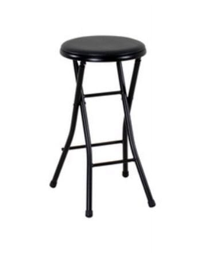 (2 pack) Mainstays 24" Vinyl Padded Folding Stool, Black