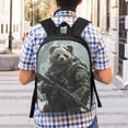 thumbnail image 6 of Goofa Surreal Panda Warrior Pattern 17in Student Backpack - School, Travel, Work Bookbag -Laptop Backpack,Water Resistant College School Computer Bag, 6 of 6