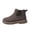 Brown, variant on Women Elastic Slip On Mid Top Mesh Walking Boots, Hollow Woven Fabric, Thin Cushioned Footbed, Lug Anti Slip Outsole, Pull Tab Design for Warm Season Daily Commute Outdoor Trekking Errands,Khaki 5.5