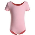 thumbnail image 6 of ZACPNCV Ballet Leotards for Girls Short Sleeve Toddler Dance Leotard Outfits with Skirt Classic Pink 6-7 Years, 6 of 8