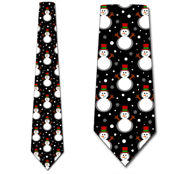 Christmas Ties Mens Snowman Necktie by Three Rooker