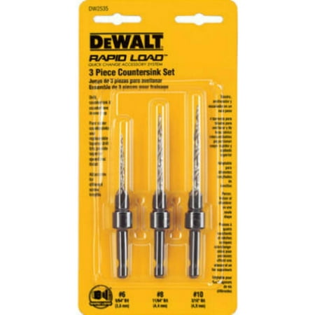 New DeWalt DW2535 Rapid Load Countersink Set, 3-Piece,Each